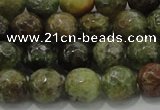 CGA148 15.5 inches 8mm faceted round natural green garnet beads