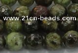 CGA149 15.5 inches 10mm faceted round natural green garnet beads