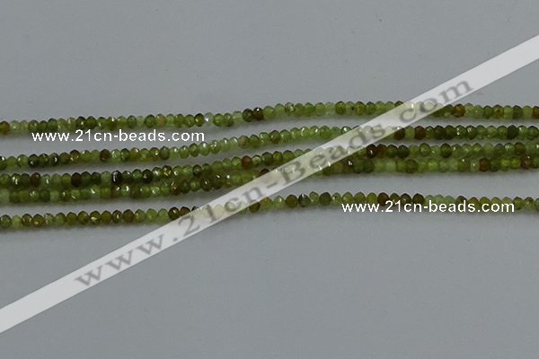 CGA155 15.5 inches 2*2.5mm faceted rondelle green garnet beads