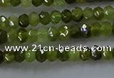 CGA156 15.5 inches 2.5*4mm faceted rondelle green garnet beads