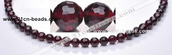 CGA19 15.5 inches 4mm faceted round natural garnet gemstone beads Wholesale