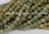 CGA201 15.5 inches 4mm round natural green garnet beads