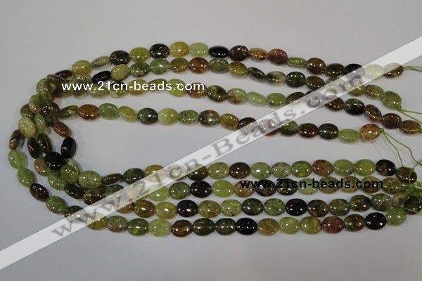 CGA220 15.5 inches 8*10mm oval natural green garnet beads