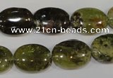 CGA223 15.5 inches 13*18mm oval natural green garnet beads