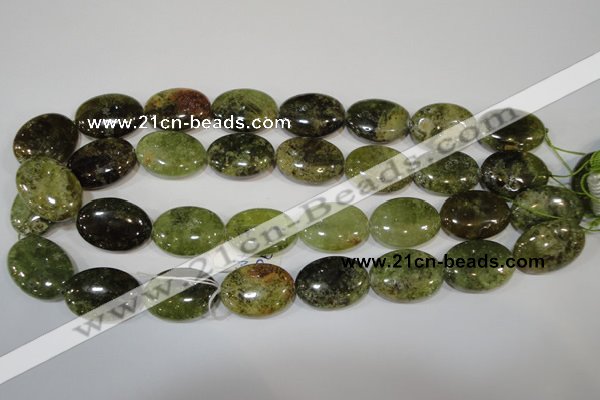 CGA225 15.5 inches 18*25mm oval natural green garnet beads