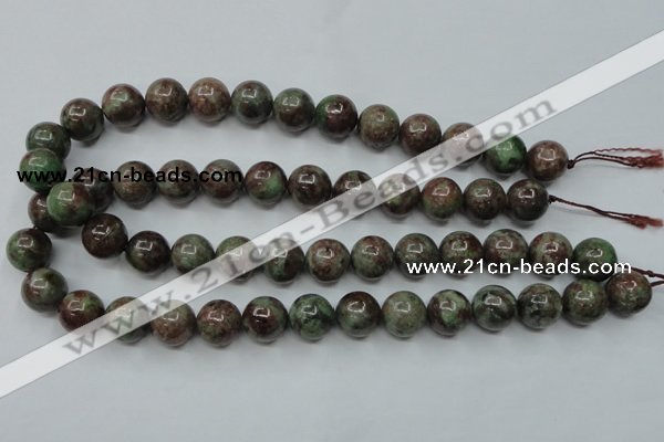 CGA304 15.5 inches 12mm round red green garnet gemstone beads