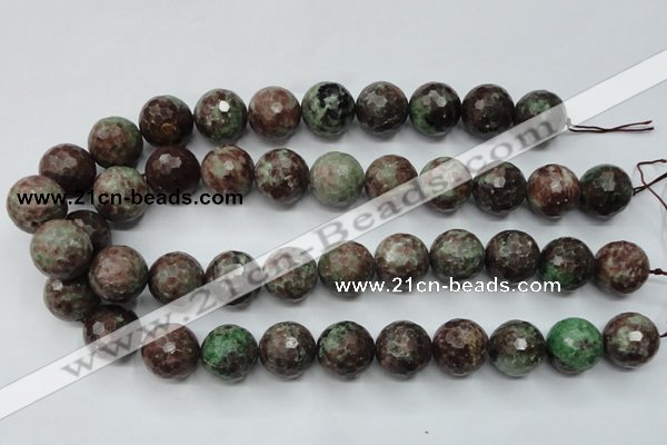 CGA316 15.5 inches 16mm faceted round red green garnet gemstone beads