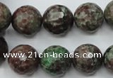 CGA317 15.5 inches 18mm faceted round red green garnet gemstone beads
