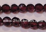 CGA361 14 inches 4mm faceted round natural red garnet beads wholesale