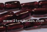 CGA367 15 inches 3*7mm tube natural red garnet beads wholesale