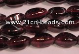 CGA376 15 inches 3*7mm twisted rice natural red garnet beads wholesale