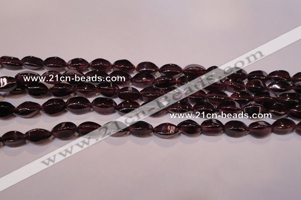 CGA377 15 inches 4*7mm twisted rice natural red garnet beads wholesale