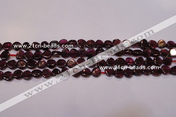 CGA382 15 inches 5mm coin natural red garnet beads wholesale