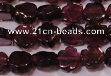 CGA385 15 inches 5mm carved flower natural red garnet beads wholesale