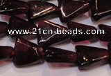 CGA390 15 inches 6*7mm triangle natural red garnet beads wholesale