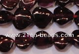 CGA392 15 inches 7*7mm heart natural red garnet beads wholesale