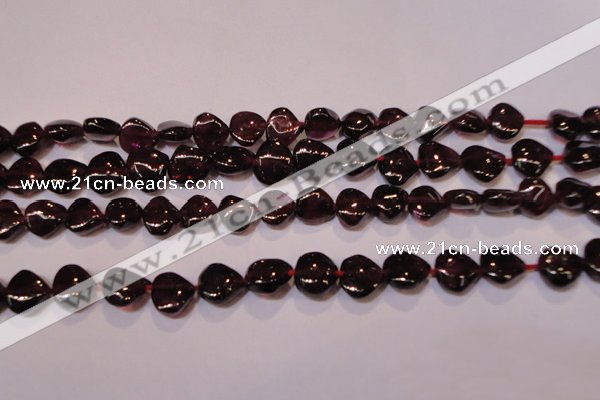 CGA392 15 inches 7*7mm heart natural red garnet beads wholesale