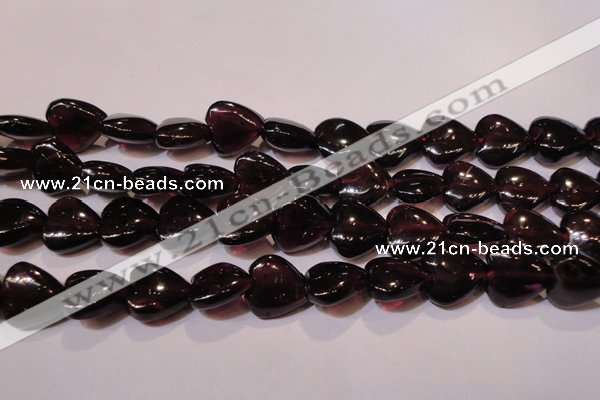 CGA394 15 inches 9*9mm heart natural red garnet beads wholesale