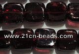 CGA401 15.5 inches 8*8mm square natural red garnet beads wholesale