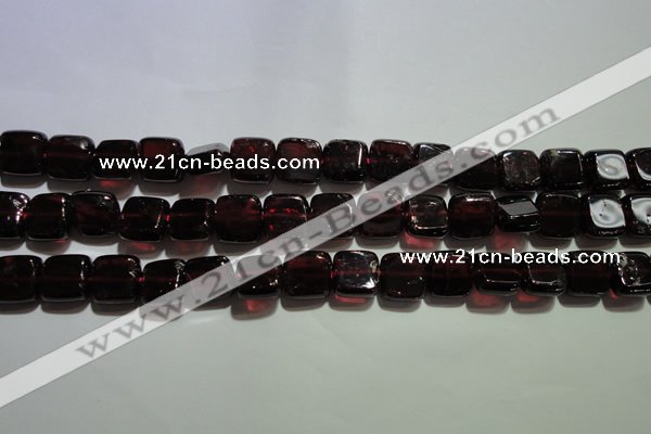 CGA401 15.5 inches 8*8mm square natural red garnet beads wholesale