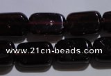 CGA405 15.5 inches 8*12mm rectangle natural red garnet beads wholesale