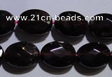 CGA414 15.5 inches 9*12mm faceted oval natural red garnet beads wholesale