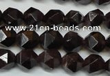 CGA450 15.5 inches 6mm faceted nuggets natural red garnet beads