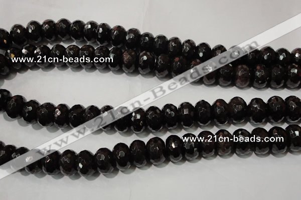CGA461 15.5 inches 8*12mm faceted rondelle natural red garnet beads