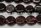 CGA466 15.5 inches 8mm coin natural red garnet beads wholesale