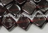 CGA472 15.5 inches 8*8mm diamond natural red garnet beads