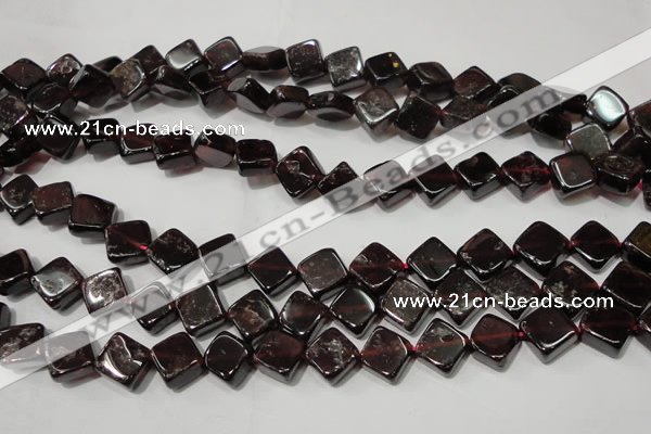 CGA472 15.5 inches 8*8mm diamond natural red garnet beads