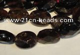 CGA480 15.5 inches 7*9mm faceted oval natural red garnet beads