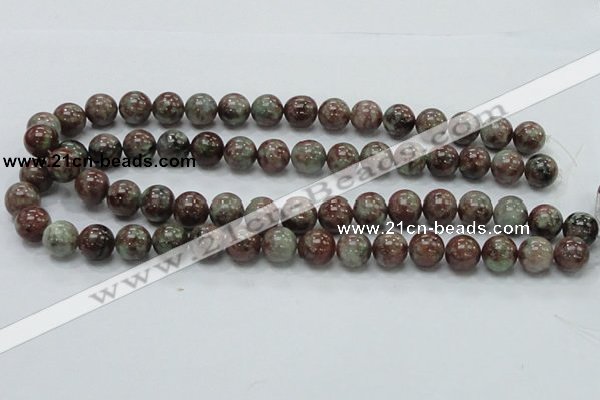 CGA51 15.5 inches 12mm round red green garnet gemstone beads