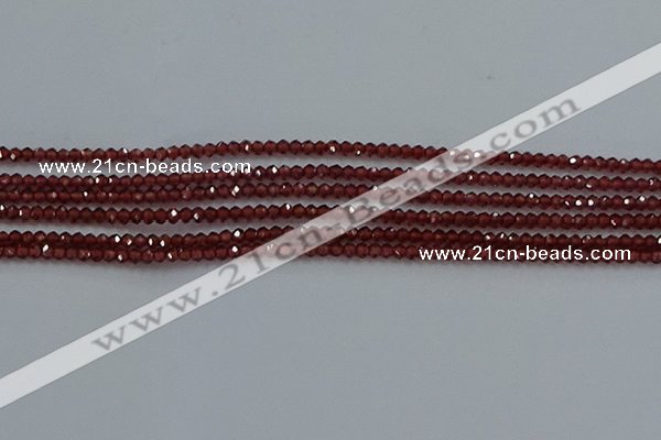 CGA515 15.5 inches 2*2.5mm faceted rondelle red garnet beads