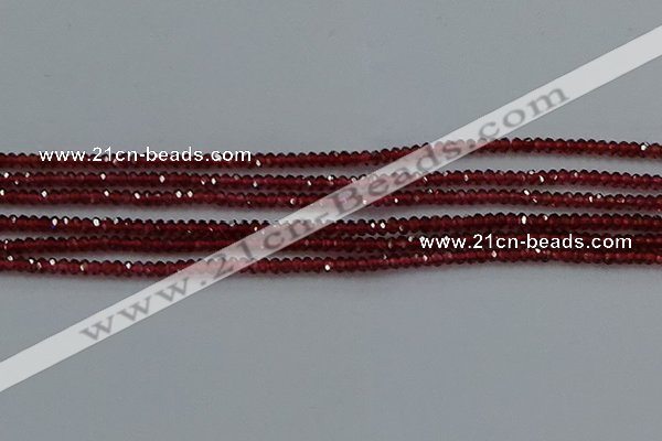 CGA516 15.5 inches 1.5*2.5mm faceted rondelle red garnet beads