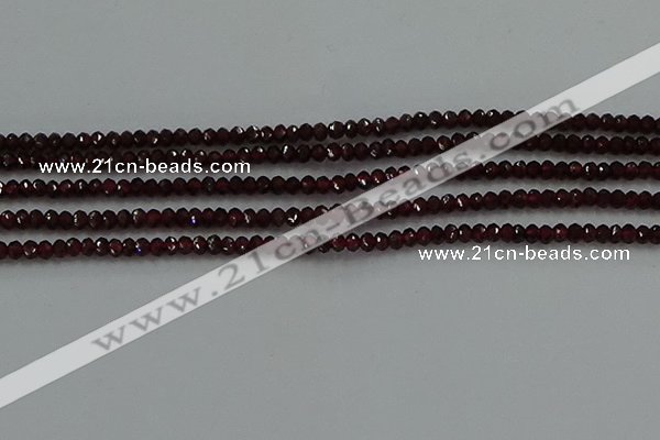 CGA517 15.5 inches 2*3mm faceted rondelle red garnet beads