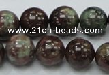 CGA52 15.5 inches 14mm round red green garnet gemstone beads