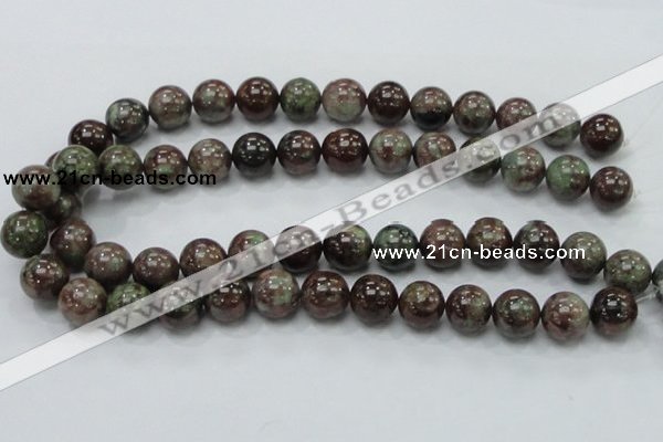 CGA52 15.5 inches 14mm round red green garnet gemstone beads