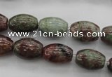 CGA53 15.5 inches 10*14mm drum red green garnet gemstone beads