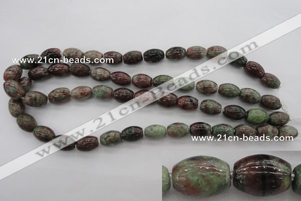 CGA53 15.5 inches 10*14mm drum red green garnet gemstone beads