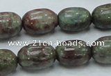 CGA54 15.5 inches 12*16mm egg-shaped red green garnet gemstone beads