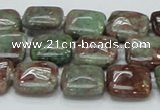 CGA62 15.5 inches 14*14mm square red green garnet gemstone beads