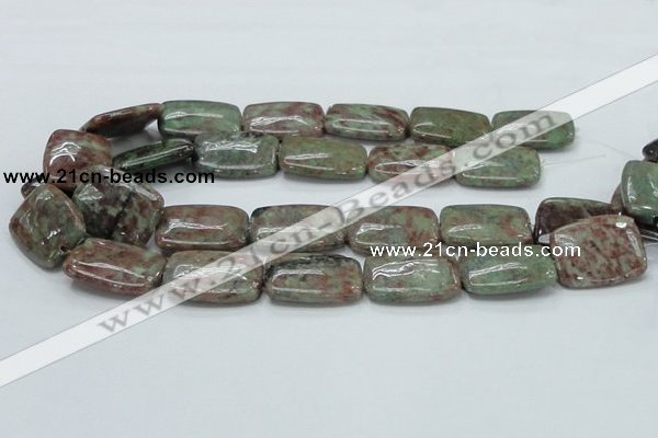 CGA64 15.5 inches 20*30mm rectangle red green garnet gemstone beads