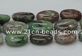 CGA65 15.5 inches 10*14mm oval red green garnet gemstone beads