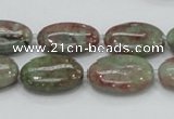 CGA66 15.5 inches 15*20mm oval red green garnet gemstone beads