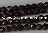 CGA661 15.5 inches 4mm faceted round red garnet beads wholesale