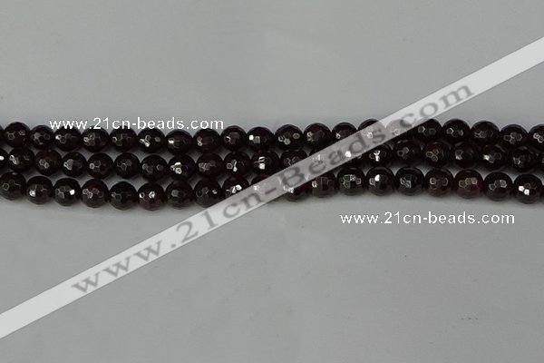 CGA662 15.5 inches 6mm faceted round red garnet beads wholesale