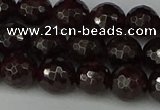 CGA663 15.5 inches 8mm faceted round red garnet beads wholesale