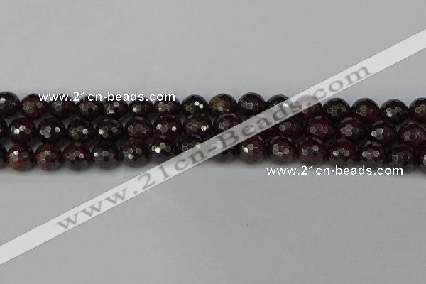 CGA664 15.5 inches 10mm faceted round red garnet beads wholesale