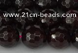 CGA665 15.5 inches 12mm faceted round red garnet beads wholesale